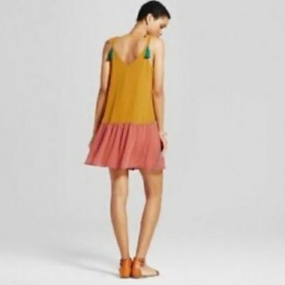 {Mossimo} Color Block Boho Dress With Tassels Size Small